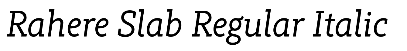 Rahere Slab Regular Italic